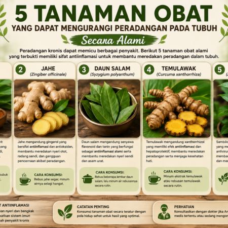 5 Tanaman Obat yang Dapat Mengurangi Peradangan pada Tubuh Secara Alami